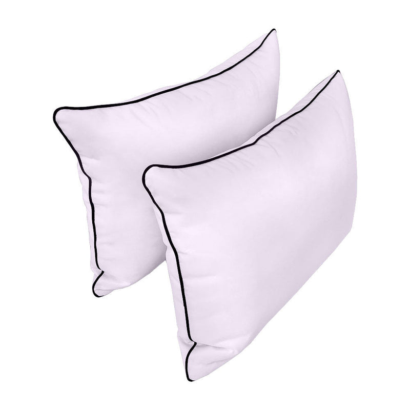 Style4 Queen Contrast Pipe Trim Bolster & Back Pillow Cushion Outdoor SLIP COVER ONLY AD107