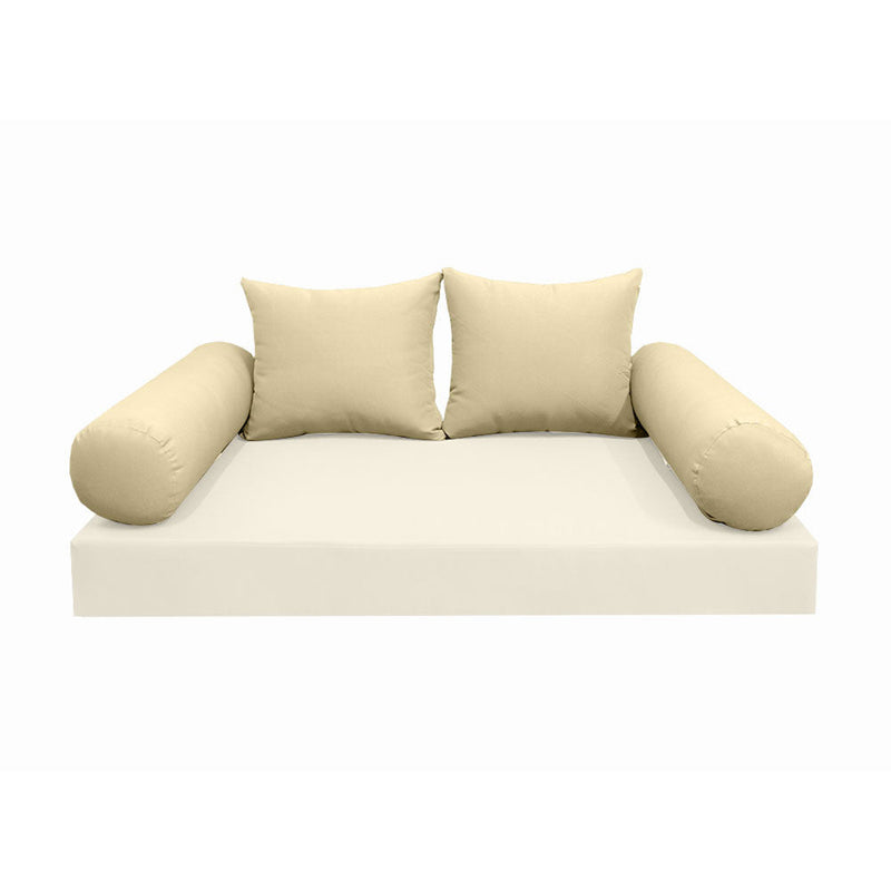 STYLE 4 Pillow & Bolster Cushion for Outdoor Indoor Daybed Porch Swing Bed Queen Size Knife Edge AD103 | COVERS ONLY |