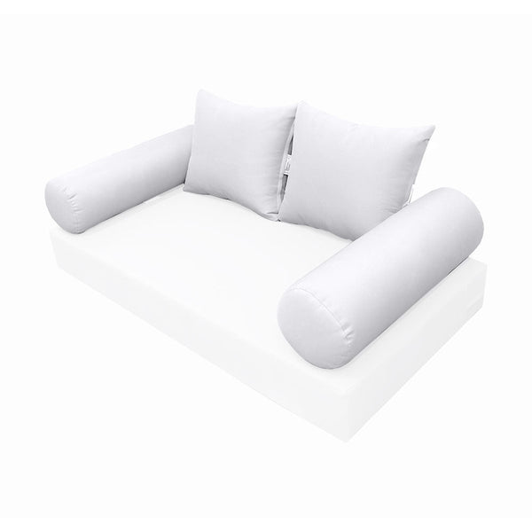 STYLE 4 Pillow & Bolster Cushion for Outdoor Indoor Daybed Porch Swing Bed Queen Size Knife Edge AD105 | COVERS ONLY |