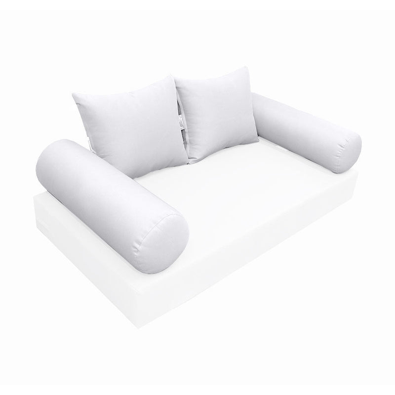 STYLE 4 Pillow & Bolster Cushion for Outdoor Indoor Daybed Porch Swing Bed Queen Size Knife Edge AD105 | COVERS ONLY |