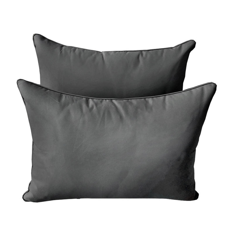 STYLE 4 Pillow & Bolster Cushion for Outdoor Indoor Daybed Porch Swing Bed Queen Size Piped Trim AD003 | COVERS ONLY |