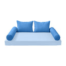 STYLE 4 Pillow & Bolster Cushion for Outdoor Indoor Daybed Porch Swing Bed Queen Size Piped Trim AD102 | COVERS ONLY |