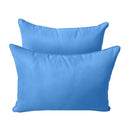 STYLE 4 Pillow & Bolster Cushion for Outdoor Indoor Daybed Porch Swing Bed Queen Size Piped Trim AD102 | COVERS ONLY |