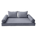 Modern outdoor daybed cushion set with two bolsters and two pillows, ideal for patio, porch, or indoor lounge spaces. — cover only