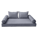 Style4 Queen Size 5PC Contrast Pipe Outdoor Daybed Mattress Cushion Bolster Pillow Slip Cover Complete Set AD001