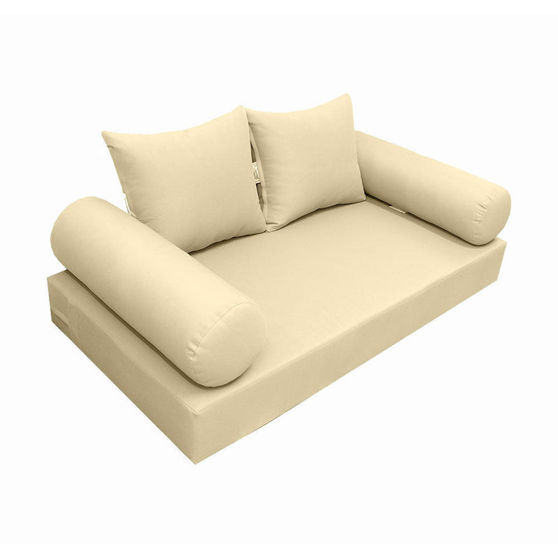 Style4 Queen Size 5PC Knife Edge Outdoor Daybed Mattress Cushion Bolster Pillow Slip Cover Complete Set AD103