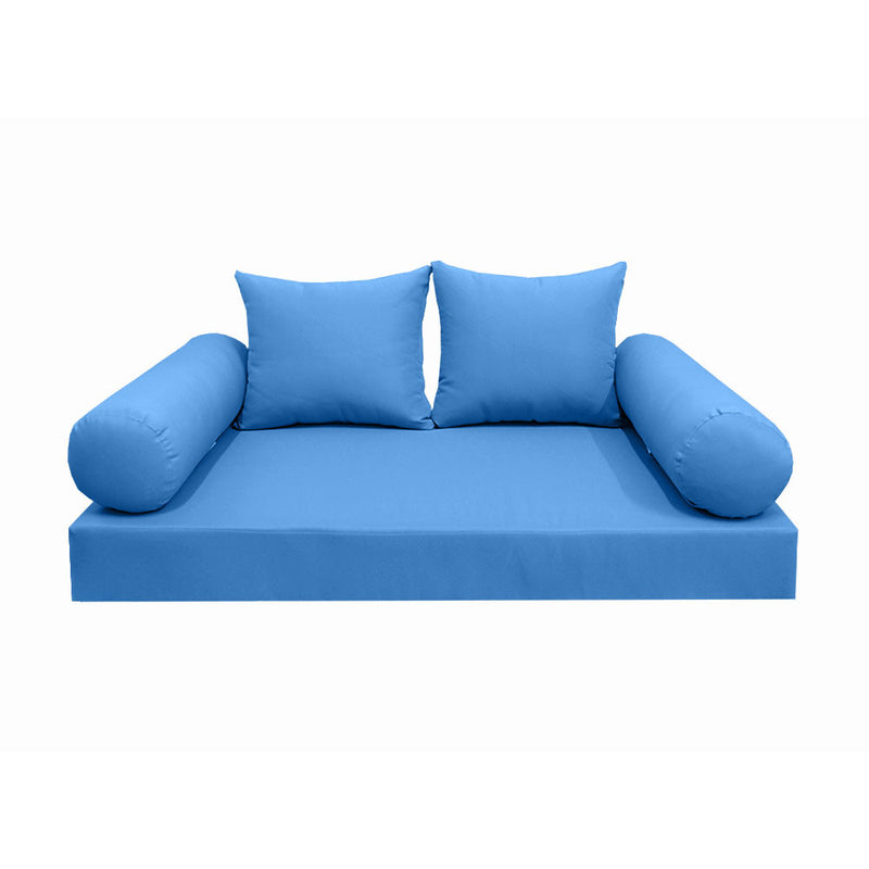 Style4 Twin Size 5PC Knife Edge Outdoor Daybed Mattress Cushion Bolster Pillow Slip Cover Complete Set AD102