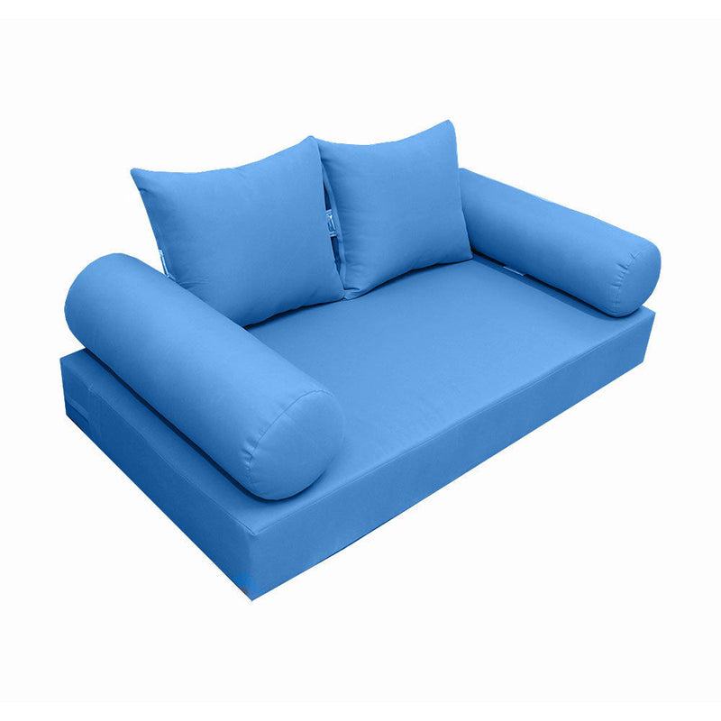 Style4 Twin Size 5PC Knife Edge Outdoor Daybed Mattress Cushion Bolster Pillow Slip Cover Complete Set AD102