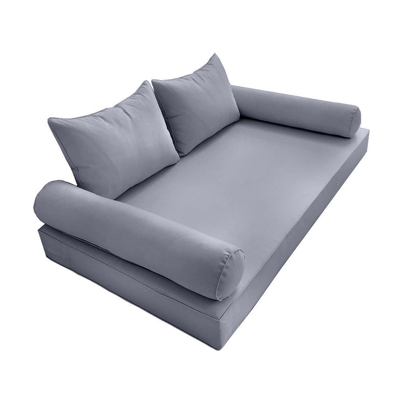 Style4 Twin Size 5PC Pipe Outdoor Daybed Mattress Cushion Bolster Pillow Slip Cover Complete Set AD001