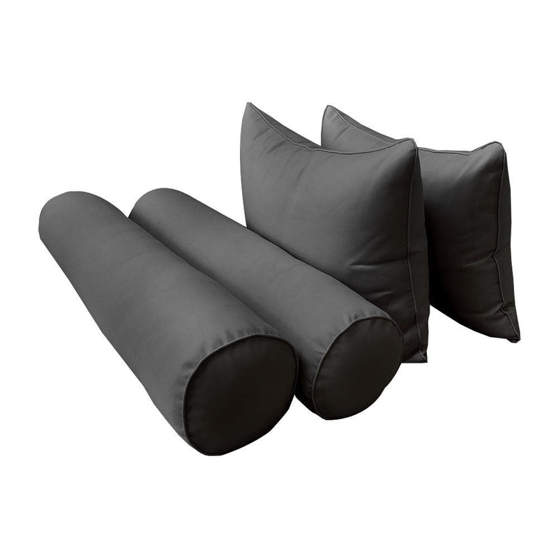 Style4 Twin Size 5PC Pipe Outdoor Daybed Mattress Cushion Bolster Pillow Slip Cover Complete Set AD003