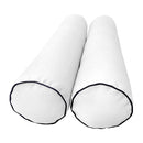 Style4 Twin-XL Size 5PC Contrast Pipe Outdoor Daybed Mattress Cushion Bolster Pillow Slip Cover Complete Set AD106