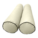 Style5 Full Size 3PC Contrast Pipe Trim Outdoor Daybed Mattress Cushion Bolster Pillow Slip Cover COMPLETE SET AD005