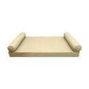 STYLE 5 - Mattress & Pillow Bolster for Outdoor Indoor Daybed Porch Swing Bed Piped Trim Queen Size AD103 | COVERS ONLY |