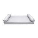 STYLE 5 - Mattress & Pillow Bolster for Outdoor Indoor Daybed Porch Swing Bed Piped Trim Queen Size AD105 | COVERS ONLY |