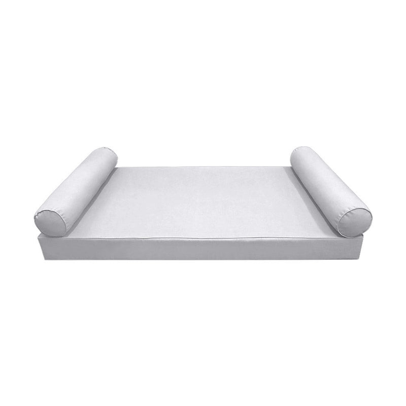 Style5 Queen Size 3PC Pipe Trim Outdoor Daybed Mattress Cushion Bolster Pillow Slip Cover COMPLETE SET AD105