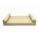 Style5 Twin Size 3PC Contrast Pipe Trim Outdoor Daybed Mattress Cushion Bolster Pillow Slip Cover COMPLETE SET AD103