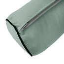 Cushion and bolster set styled on a daybed with natural light background.