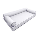 Modern outdoor daybed cushion set with two bolsters and two pillows, ideal for patio, porch, or indoor lounge spaces. — cover only
