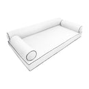 Modern outdoor daybed cushion set with two bolsters and two pillows, ideal for patio, porch, or indoor lounge spaces. — cover only