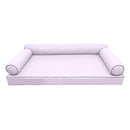 Style6 Crib Size 4PC Contrast Pipe Trim Outdoor Daybed Mattress Cushion Bolster Pillow Slip Cover COMPLETE SET AD107