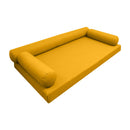Modern outdoor daybed cushion set with two bolsters and two pillows, ideal for patio, porch, or indoor lounge spaces. — cover only