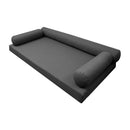Style6 Crib Size 4PC Knife Edge Outdoor Daybed Mattress Cushion Bolster Pillow Slip Cover COMPLETE SET AD003