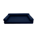 STYLE 6 - Mattress & Pillow Bolster for Outdoor Indoor Daybed Porch Swing Bed Piped Trim Crib Size AD101 | COVERS ONLY |