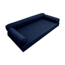 STYLE 6 - Mattress & Pillow Bolster for Outdoor Indoor Daybed Porch Swing Bed Piped Trim Crib Size AD101 | COVERS ONLY |