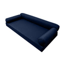 STYLE 6 - Mattress & Pillow Bolster for Outdoor Indoor Daybed Porch Swing Bed Piped Trim Crib Size AD101 | COVERS ONLY |