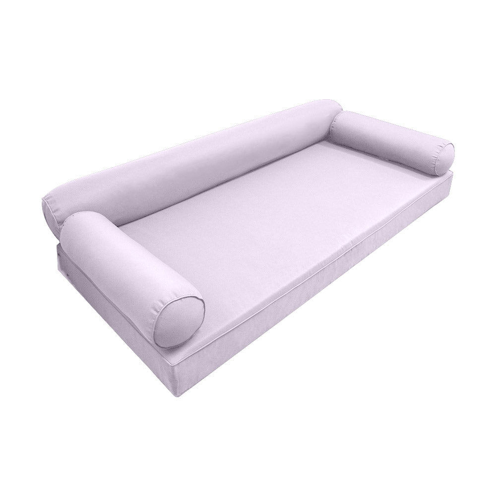 STYLE 6 - Mattress & Pillow Bolster for Outdoor Indoor Daybed Porch Swing Bed Piped Trim Crib Size AD107 | COVERS ONLY |