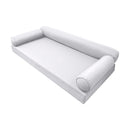 Style6 Crib Size 4PC Pipe Trim Outdoor Daybed Mattress Cushion Bolster Pillow Slip Cover COMPLETE SET AD105