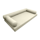 Modern outdoor daybed cushion set with two bolsters and two pillows, ideal for patio, porch, or indoor lounge spaces. — cover only