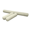 Five-piece pillow and bolster cushion set including seat cushion, two bolster pillows for indoor or outdoor seating.