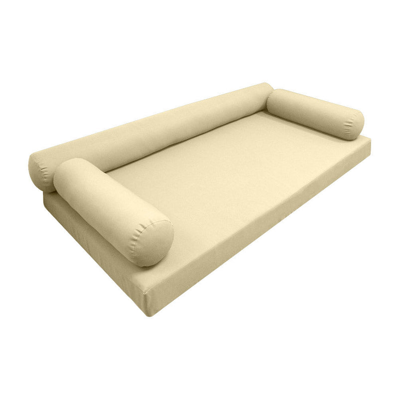 Style6 Full Size 4PC Knife aSTYLE 6 - Mattress & Pillow Bolster for Outdoor Indoor Daybed Porch Swing Bed Knife Edge Full Size AD103 | COVERS ONLY |Outdoor Daybed Mattress Bolster Pillow Fitted Sheet Slip Cover ONLY AD103