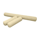 Five-piece pillow and bolster cushion set including seat cushion, two bolster pillows for indoor or outdoor seating.