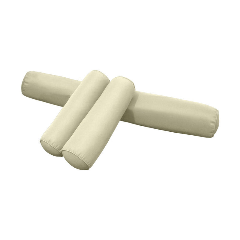 STYLE 6 - Mattress & Pillow Bolster for Outdoor Indoor Daybed Porch Swing Bed Piped Trim Full Size AD005 | COVERS ONLY |