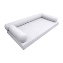 Modern outdoor daybed cushion set with two bolsters and two pillows, ideal for patio, porch, or indoor lounge spaces. — cover only