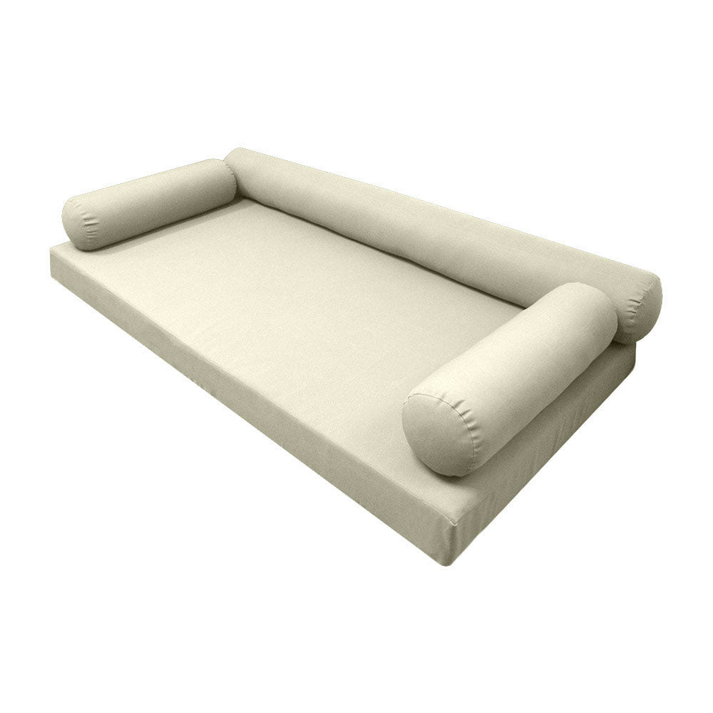 Style6 Twin Size 4PC Knife Edge Outdoor Daybed Mattress Cushion Bolster Pillow Slip Cover COMPLETE SET AD005