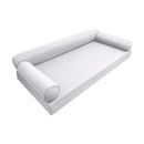 STYLE 6 - Mattress & Pillow Bolster for Outdoor Indoor Daybed Porch Swing Bed Piped Trim Twin Size AD105 | COVERS ONLY |