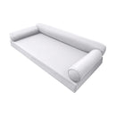 STYLE 6 - Mattress & Pillow Bolster for Outdoor Indoor Daybed Porch Swing Bed Piped Trim Twin Size AD105 | COVERS ONLY |