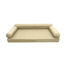STYLE 6 - Mattress & Pillow Bolster for Outdoor Indoor Daybed Porch Swing Bed Piped Trim Twin-XL Size AD103 | COVERS ONLY |