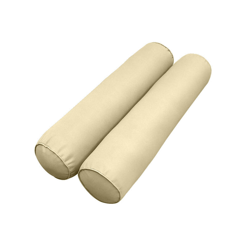 STYLE 6 - Mattress & Pillow Bolster for Outdoor Indoor Daybed Porch Swing Bed Piped Trim Twin-XL Size AD103 | COVERS ONLY |