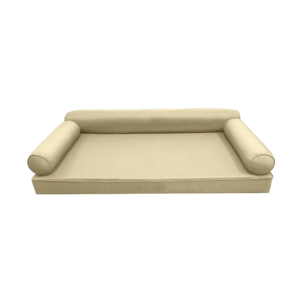 Style6 Twin-XL Size 4PC Pipe Trim Outdoor Daybed Mattress Cushion Bolster Pillow Slip Cover COMPLETE SET AD103