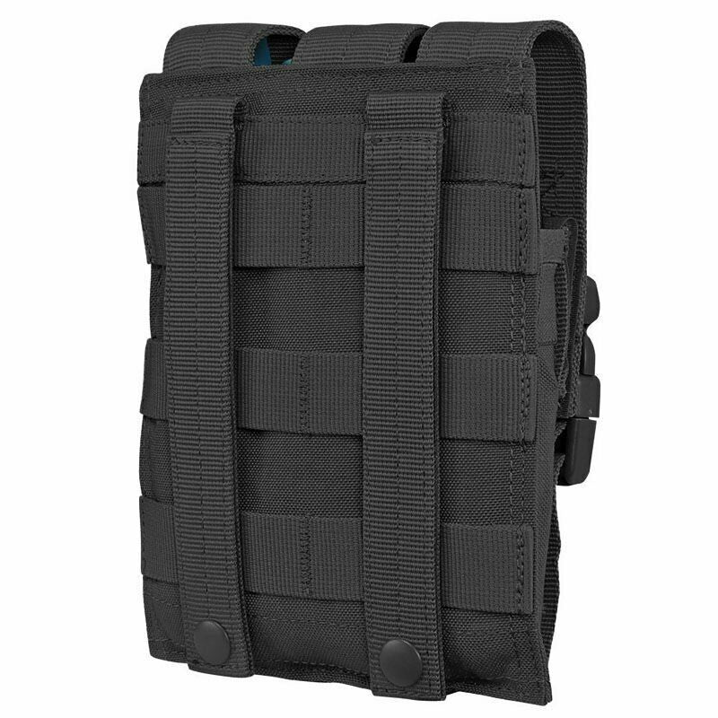 Condor MOLLE Triple Airsoft MP5 Magazine Mag Pouch .22 or 9mm Mag Ammo Flap PAL-BLACK