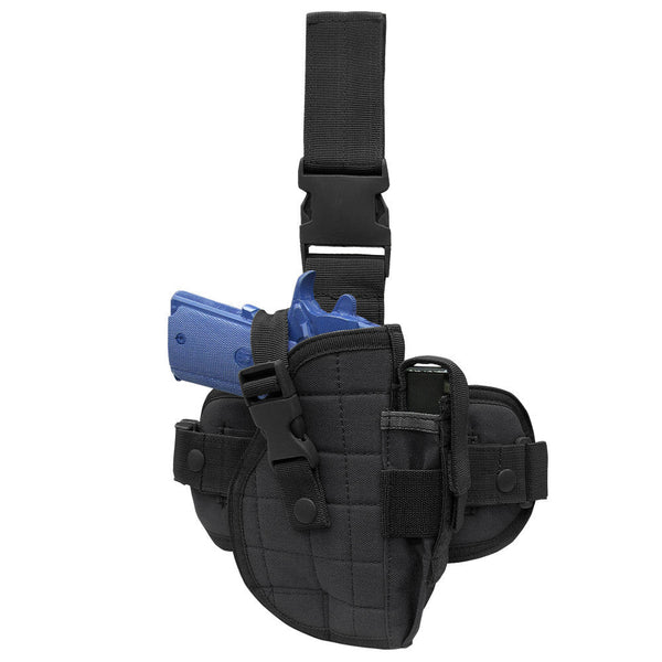 Condor Universal Tactical Pistol Leg Holster With 1 Magazine Pouch - Black