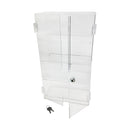 Vertical Clear Acrylic Counter Display Deep Locking Case Cabinet Fixed Shelving
