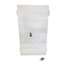 Vertical Clear Acrylic Counter Display Deep Locking Case Cabinet Fixed Shelving