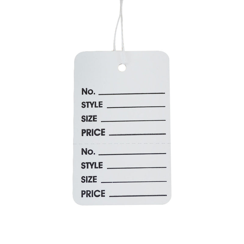 WHITE 1000 PCS Large Perforated Strung Hang Tags WITH STRING Coupon Price Paper Label Card 1-3/4" x 2-7/8"