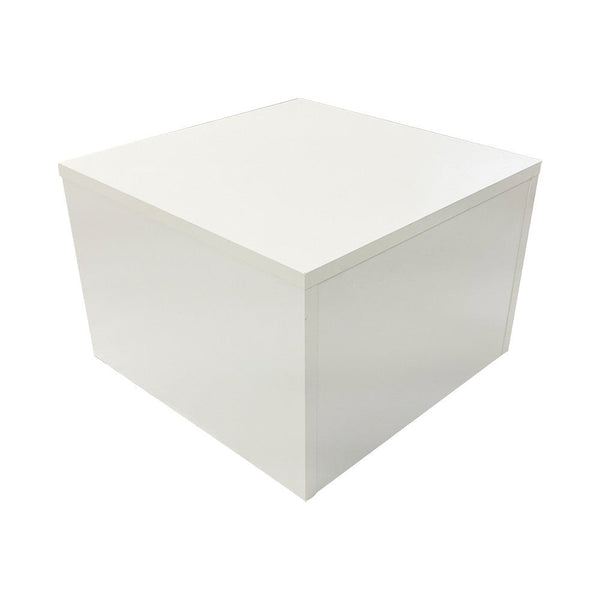 White 18'' x 18'' x 12'' Cube Pedestal Display Knockdown Base Retail Fixture