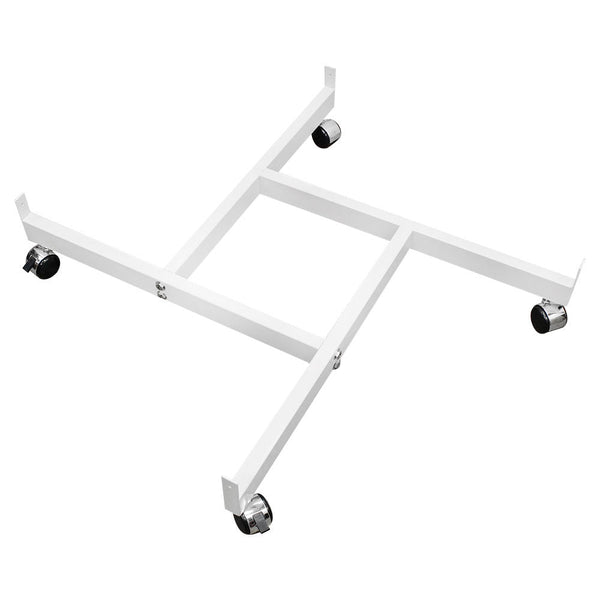 WHITE 4 Way Pinwheel Rolling Base Display Gridwall Grid Panel Casters Dolly 37" x 37"